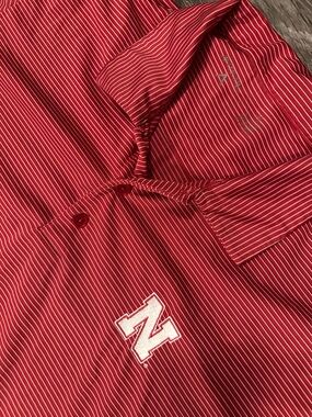 Antigua Nebraska Cornhuskers Polo Shirt Men's XL Red White Striped Breathable